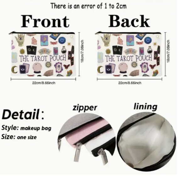 Tarot Mystical Art Makeup Zip Bag NWT - Picture 2 of 5